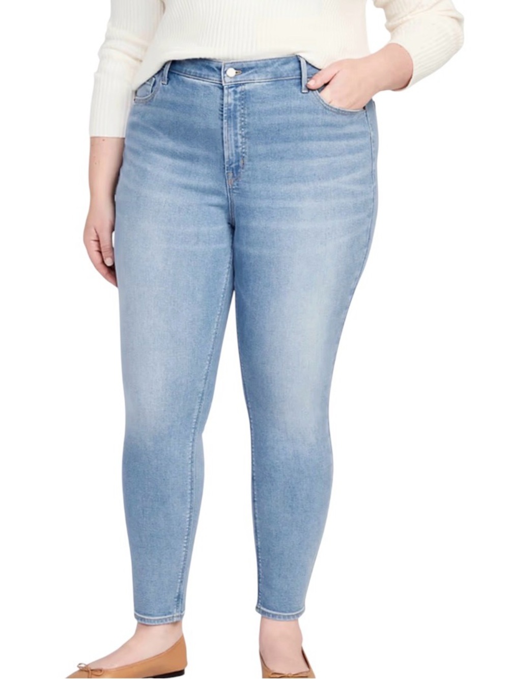Old Navy Rockstar Light Wash High-Rise Stretch Skinny Jeans Size 18 Tall